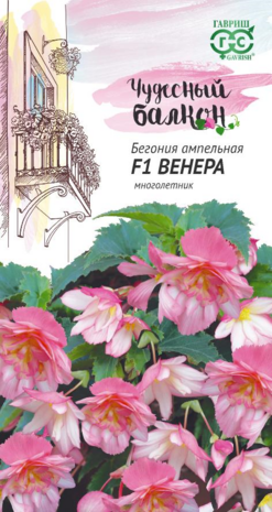 Бегония Венера F1 амп. гранул. 4 шт.пробирка сер. Чудесный балкон Бегония Венера F1 амп. гранул. 4 шт.пробирка сер. Чудесный балкон