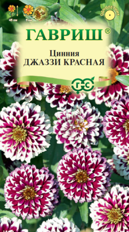 Цинния Джаззи красная (узколистная) 0,1 г  Н22