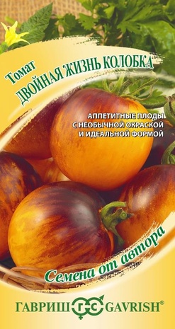 Томат Двойная жизнь колобка (пурпурно-янтарный биколор) 0,05 г Н23