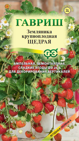 Земляника ампельная Щедрая пробирка 4 шт