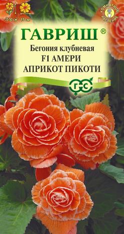 Бегония Амери априкот пикоти F1 клубневая гранул. 4 шт. пробирка Н23