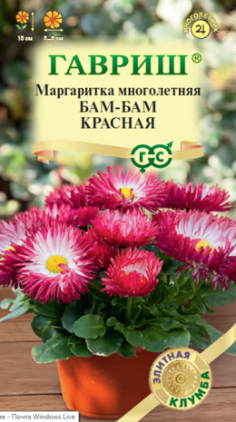 Маргаритка Бам-бам красная* 7 шт. серия Элитная клумба Н23