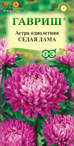 Астра Седая дама 0,3 г, пионовидная